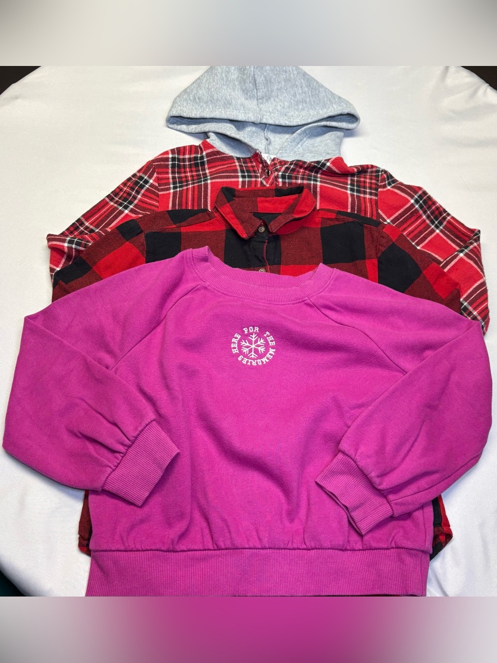 Kids Pink Crewneck Sweatshirt, old navy long-sleeve, stella Tweed long sleeveS/M